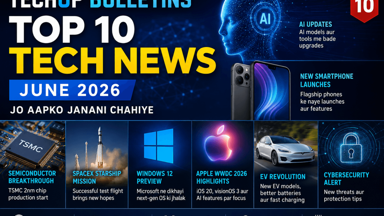 Tech0p Bulletins: Top 10 Tech News (June 2026) Jo Aapko Janani Chahiye