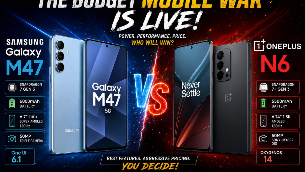 The Budget Mobile War is Live: Samsung Galaxy M47 vs OnePlus N6!