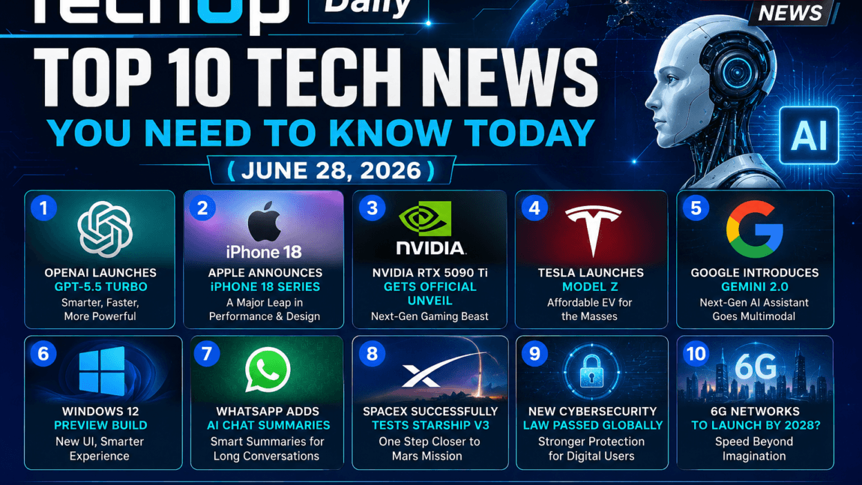 Tech0p Daily: Top 10 Tech News You Need to Know Today (June 28, 2026)